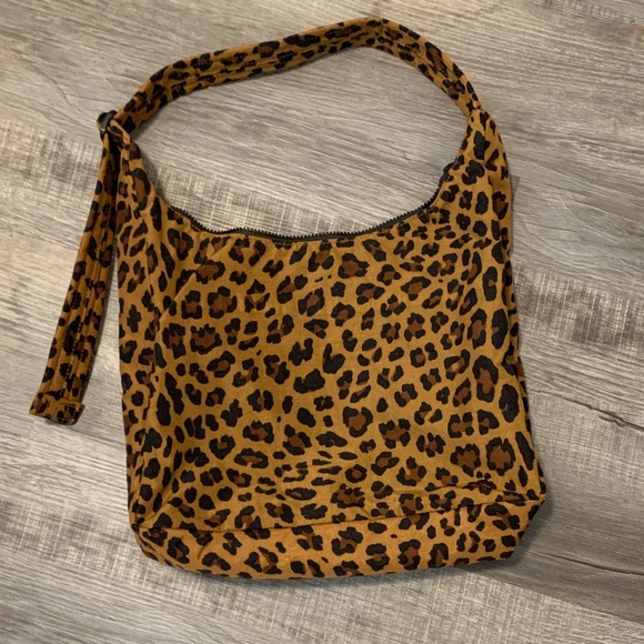BAGGU Handbags - BAGGU Leopard Print Hobo Bag - Brown and Black